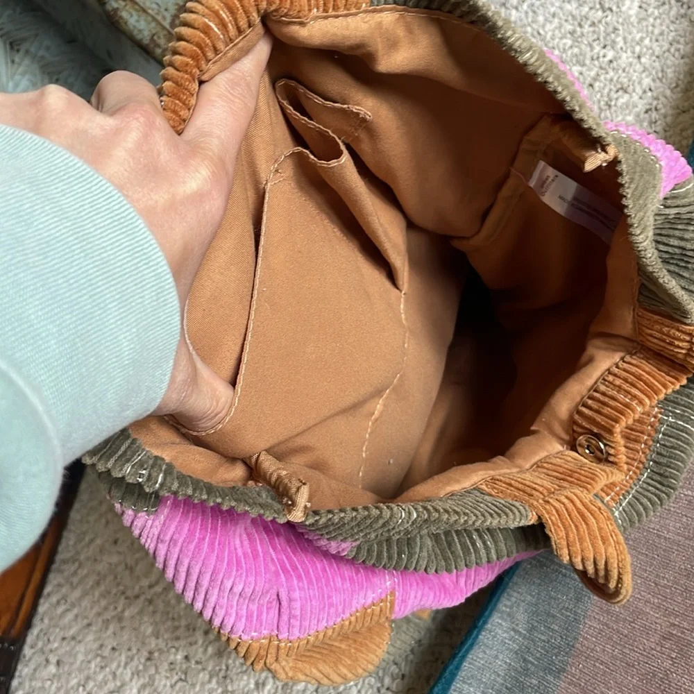 BDG Patchwork Tote Bag - Pink, Green, and Brown - Picture 12 of 14